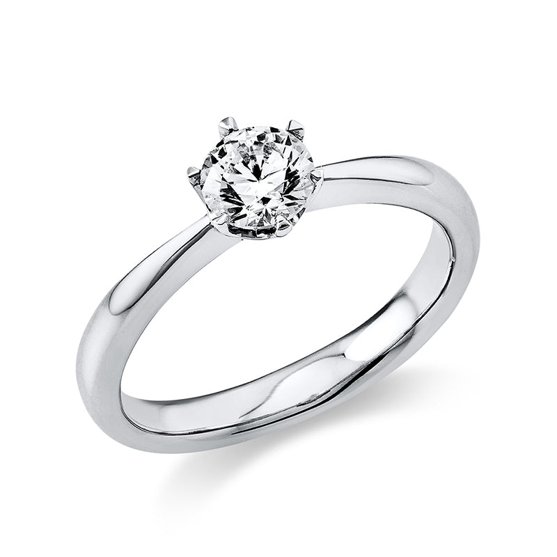 Ring 14 kt WG, GIA2213706903, 1 Brill. 0,50 ct, F-si