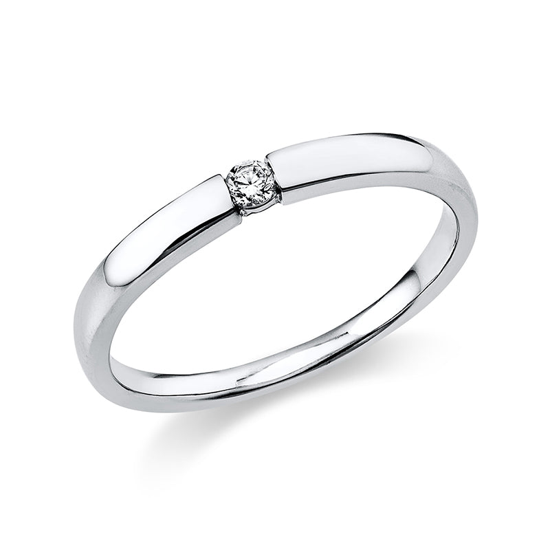Ring 14 kt WG, 1 Brill. 0,05 ct, TW-si