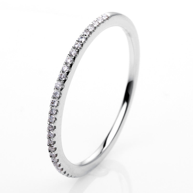 Ring 18 kt WG, 28 Brill. 0,10 ct, TW-si