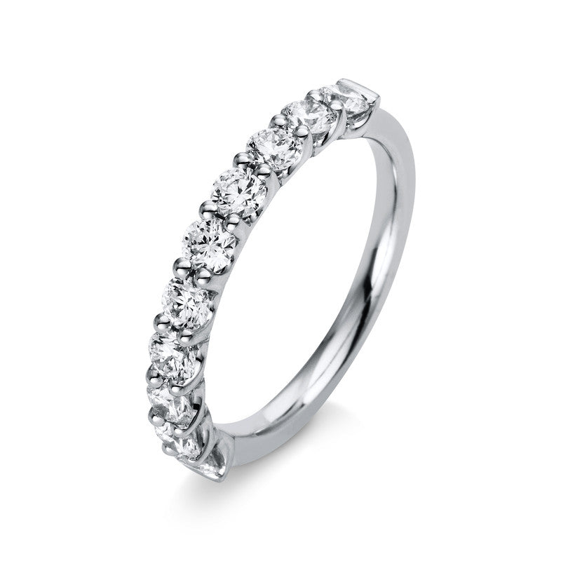 Ring 18 kt WG, 10 Brill. 0,95 ct, TW-si