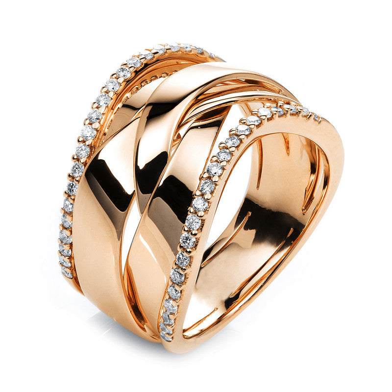 Ring 18 kt RG, 42 Brill. 0,38 ct, TW-si