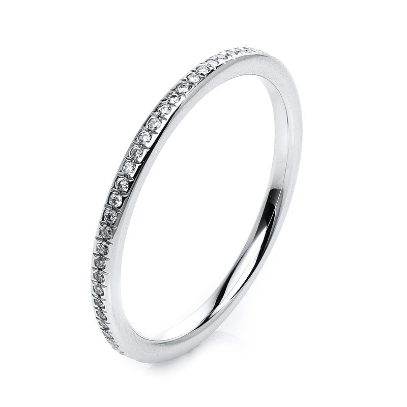 Ring 18 kt WG. 62 Brillanten 0.17 ct. TW-si. Weite:52