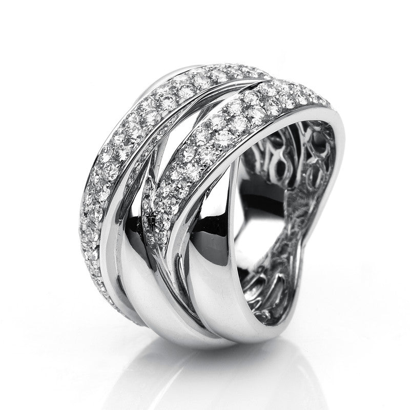 Ring 14 kt WG, 77 Brill. 1,41 ct, TW-vsi