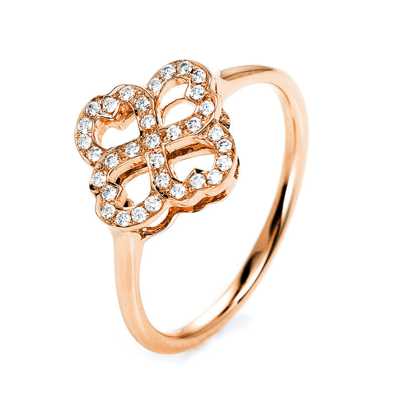 Ring 18 kt RG, 33 Brill. 0,14 ct, TW-vsi