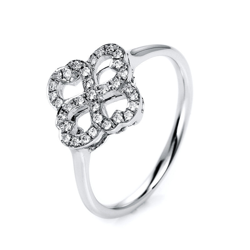 Ring 18 kt WG, 33 Brill. 0,14 ct, TW-vsi
