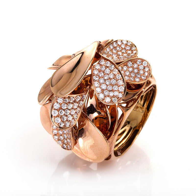 Ring 18 kt RG, 127 Brill. 0,90 ct, TW-vsi/si