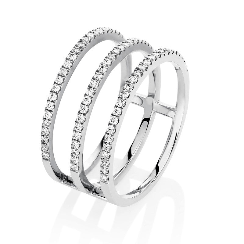 Ring 18 kt WG, 81 Brill. 0,42 ct, TW-si