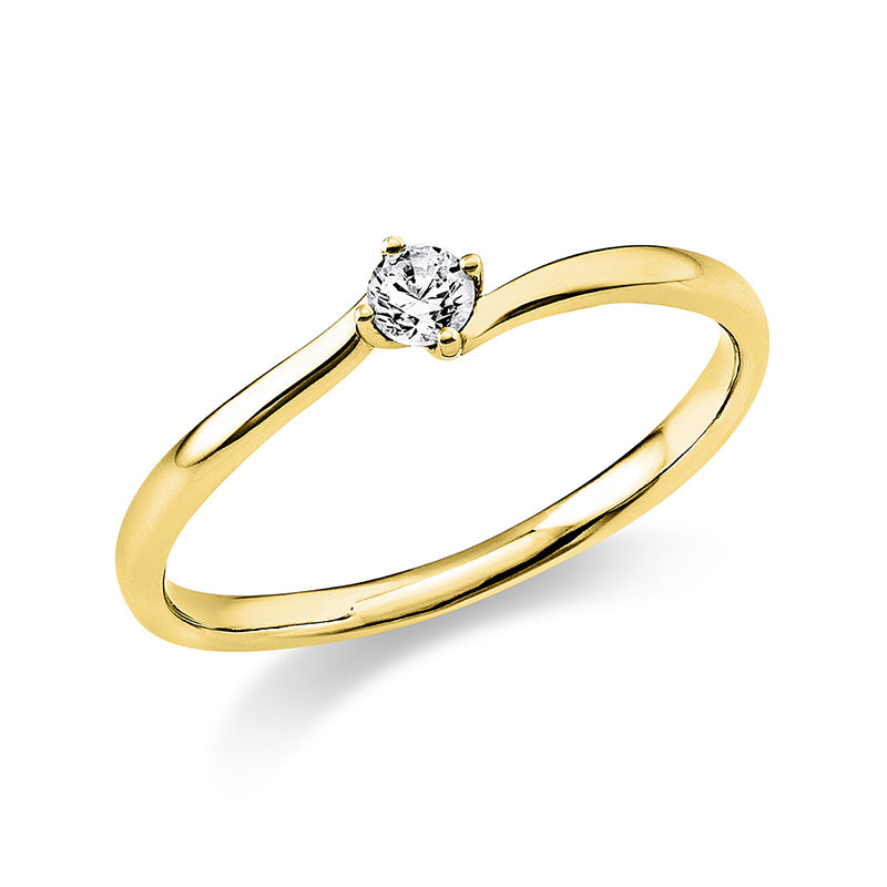 Ring 14 kt GG, 1 Brill. 0,10 ct, TW-si