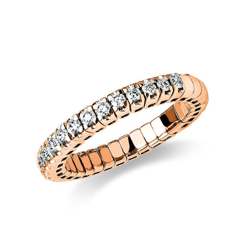 Ring 18 kt RG, Flex-Band, variabel, 17 Brill. 0,49 ct, TW-si