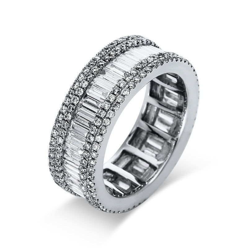 Ring 18 kt WG, 54 Bag. 1,74 ct, TW-si, 232 Brill. 1,25 ct, TW-si