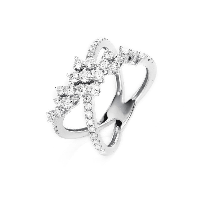 Ring 18 kt WG, 45 Brill. 0,96 ct, TW-vsi