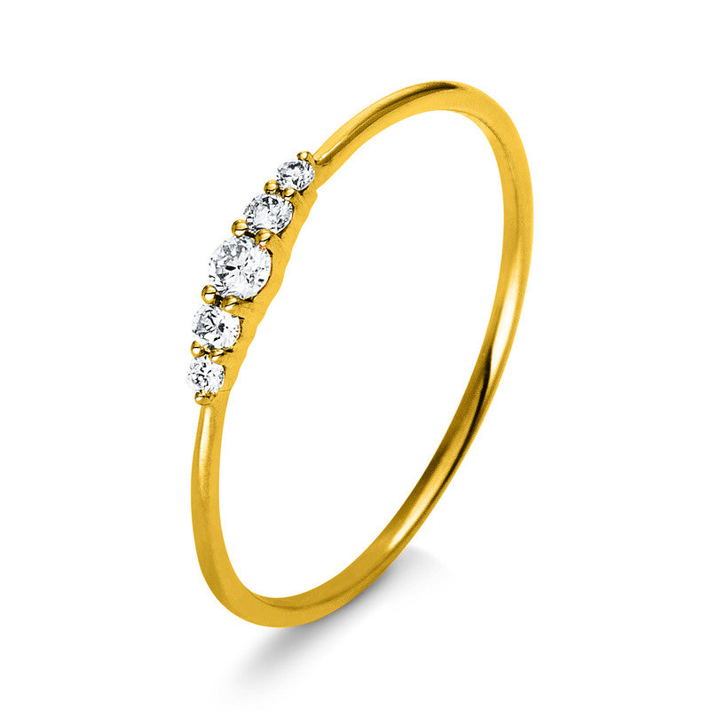 Ring 14 kt GG, 5 Brill. 0,10 ct, TW-si