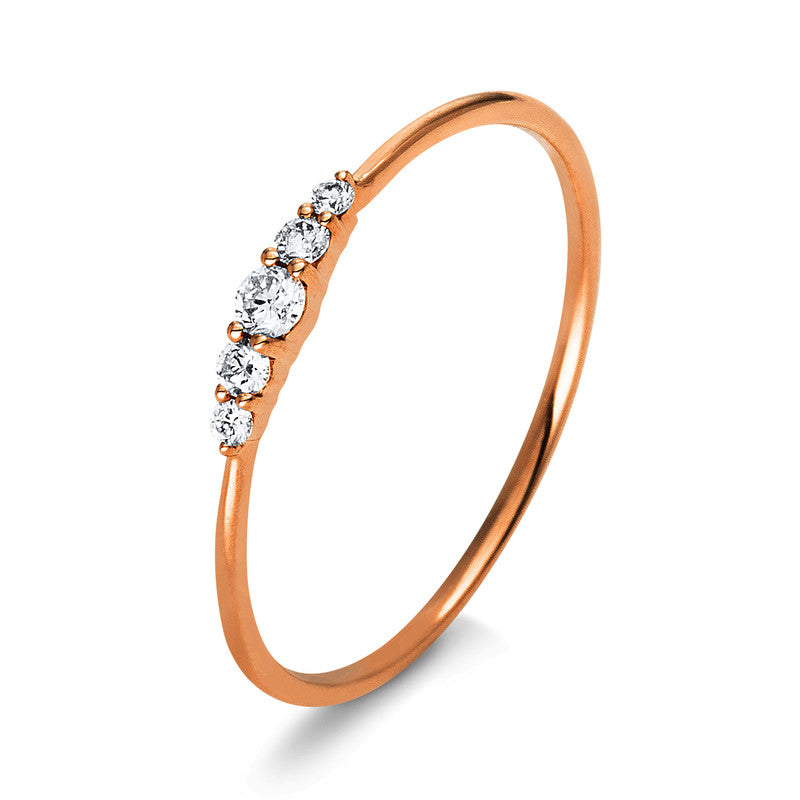 Ring 18 kt RG, 5 Brill. 0,10 ct, TW-si