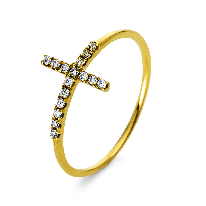 Ring 18 kt GG, 16 Brill. 0,10 ct, TW-si
