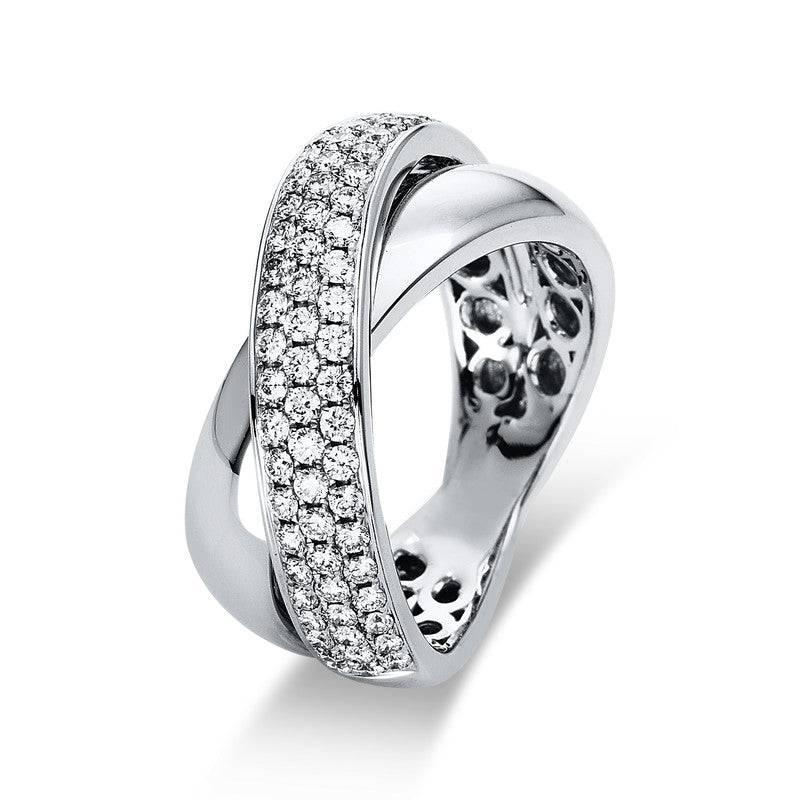 Ring 18 kt WG, 75 Brill. 0,85 ct, TW-vsi