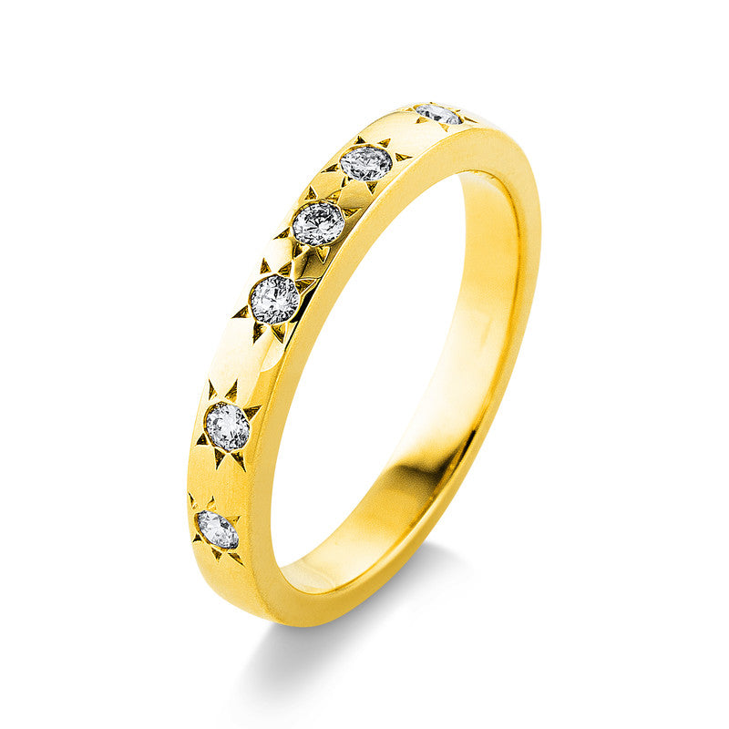 Ring 18 kt GG, 7 Brill. 0,20 ct, TW-si