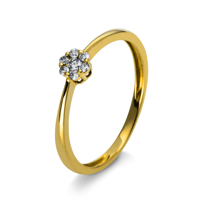 Ring 18 kt GG, 7 Brill. 0,10 ct, TW-si