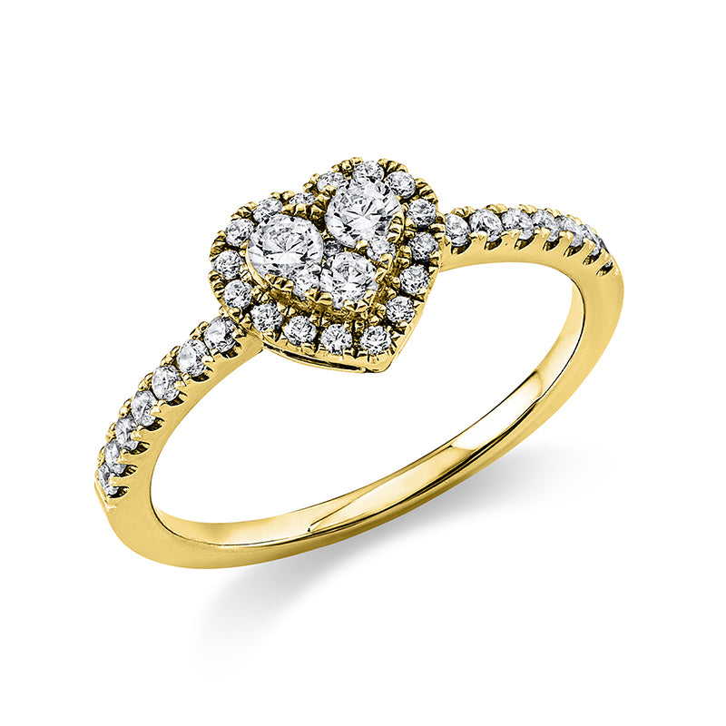 Ring 18 kt GG, 36 Brill. 0,44 ct, TW-si