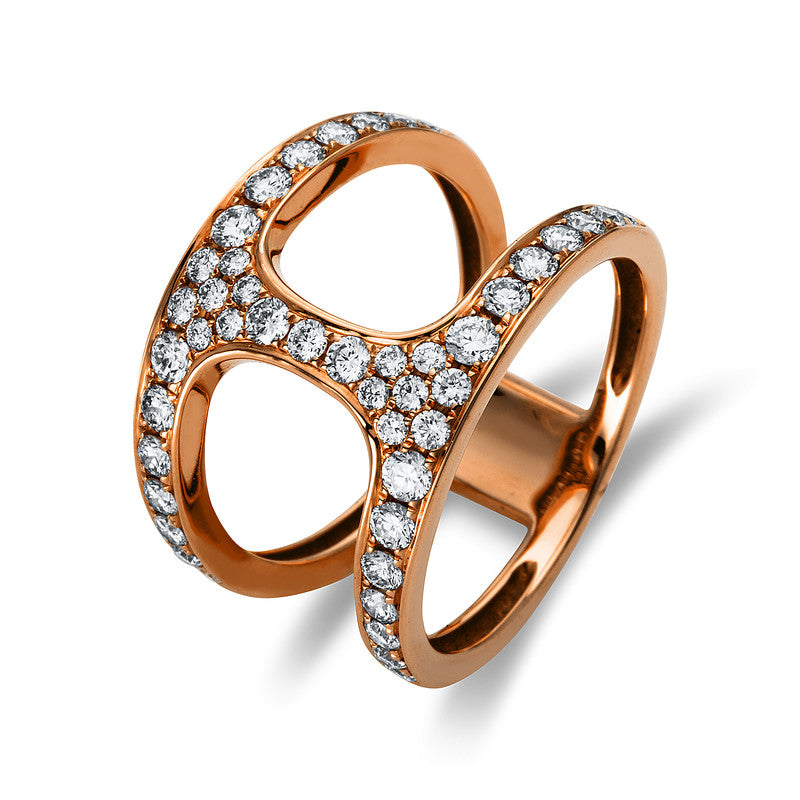 Ring 18 kt RG, 45 Brill. 0,92 ct, TW-vsi