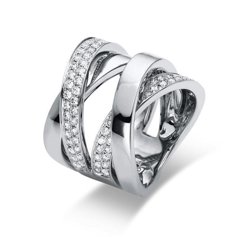 Ring 18 kt WG, 76 Brill. 1,11 ct, TW-vsi