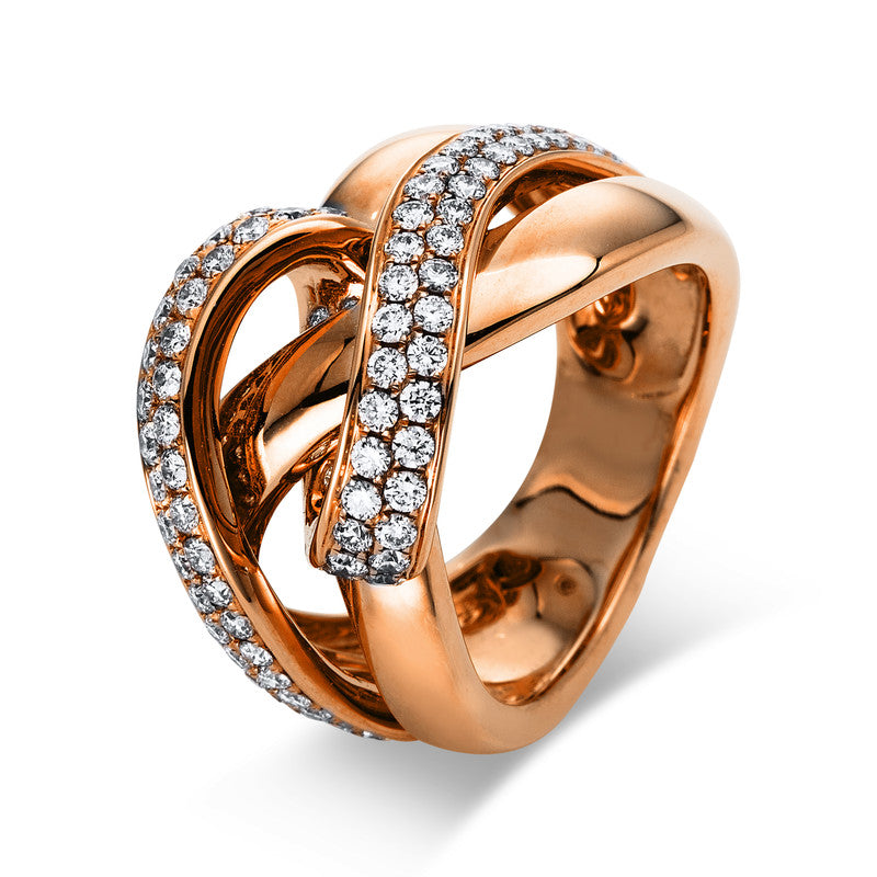 Ring 18 kt RG, 84 Brill. 1,01 ct, TW-vsi