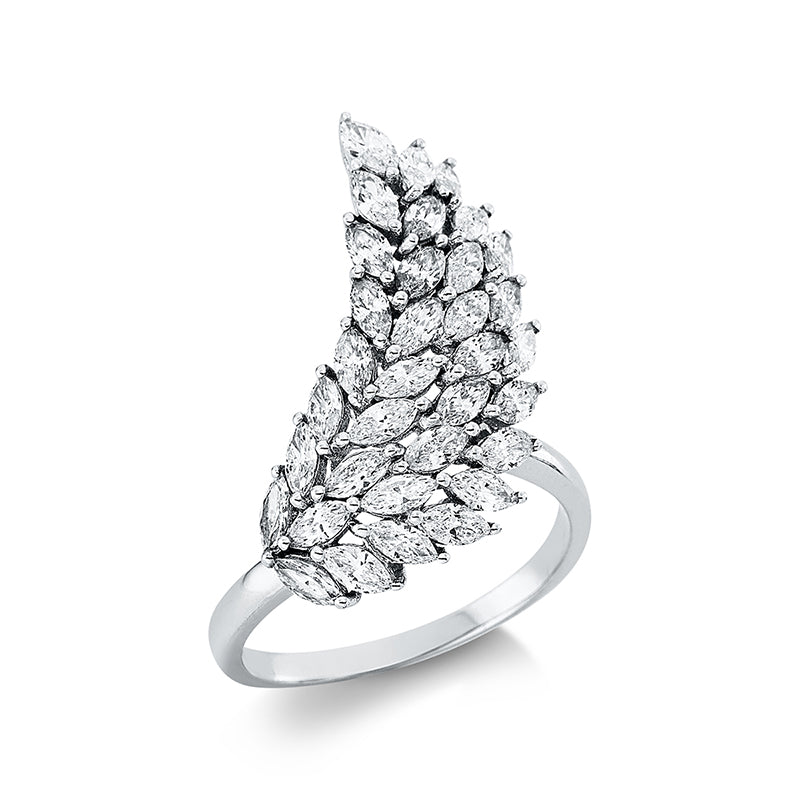 Ring 18 kt WG, 34 Nav. 1,83 ct, TW-si