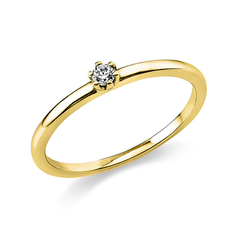 Ring 18 kt GG, 1 Brill. 0,05 ct, TW-si