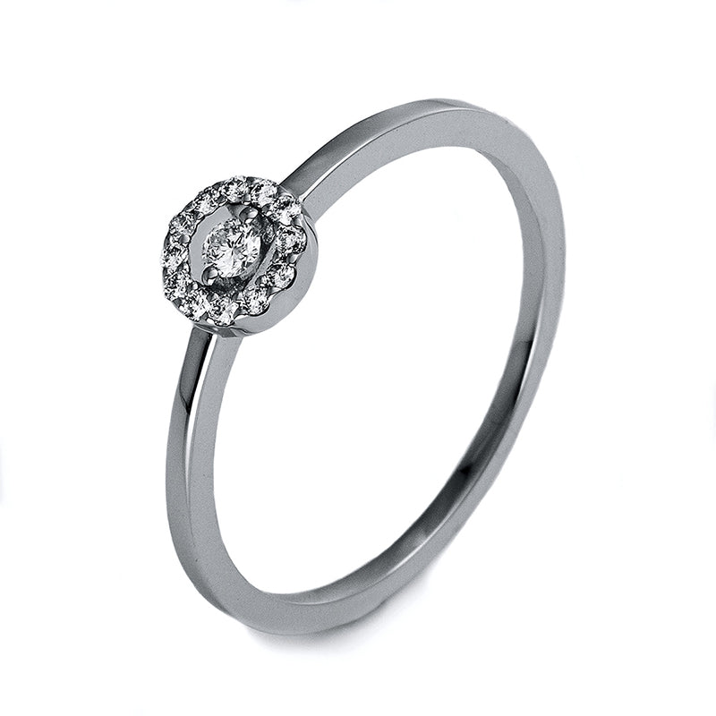 Ring 14 kt WG, 13 Brill. 0,11 ct, TW-si