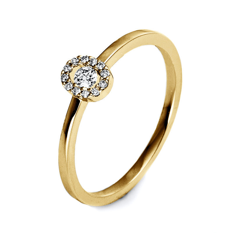 Ring 18 kt GG, 13 Brill. 0,11 ct, TW-si