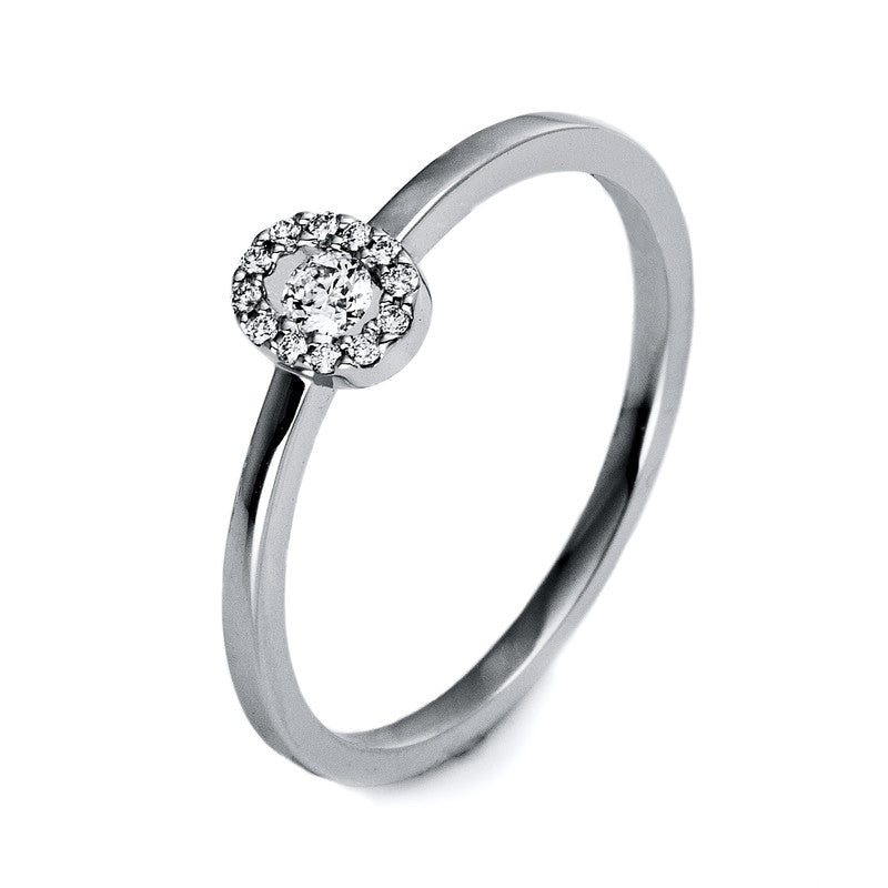Ring 14 kt WG, 13 Brill. 0,11 ct, TW-si