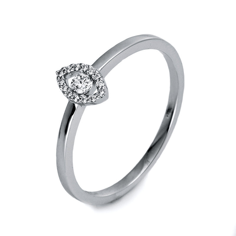 Ring 18 kt WG, 15 Brill. 0,11 ct, W-si
