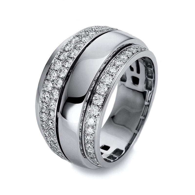 Ring 18 kt WG, 72 Brill. 0,93 ct, W-si