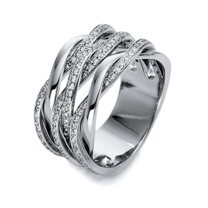 Ring 18 kt WG, 152 Brill. 0,78 ct, TW-si