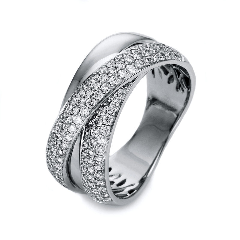 Ring 14 kt WG, 122 Brill. 0,91 ct, W-si