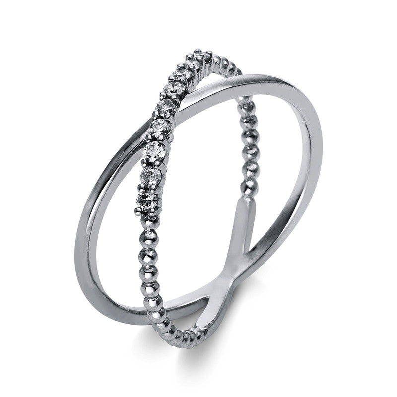 Ring 18 kt WG, 9 Brill. 0,13 ct, TW-si