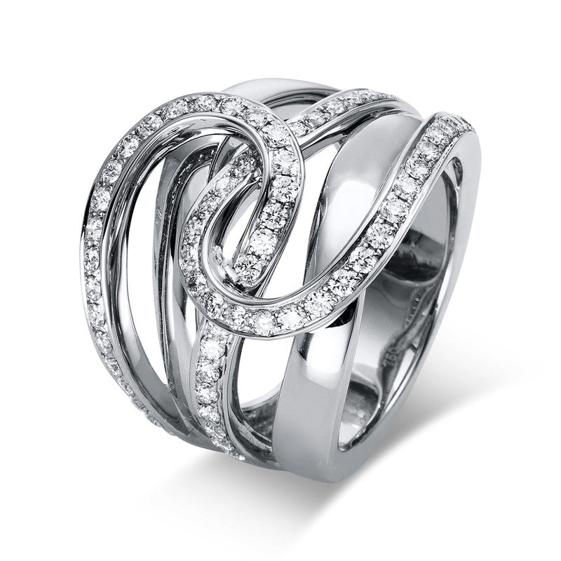 Ring 18 kt WG, 64 Brill. 0,87 ct, TW-vsi