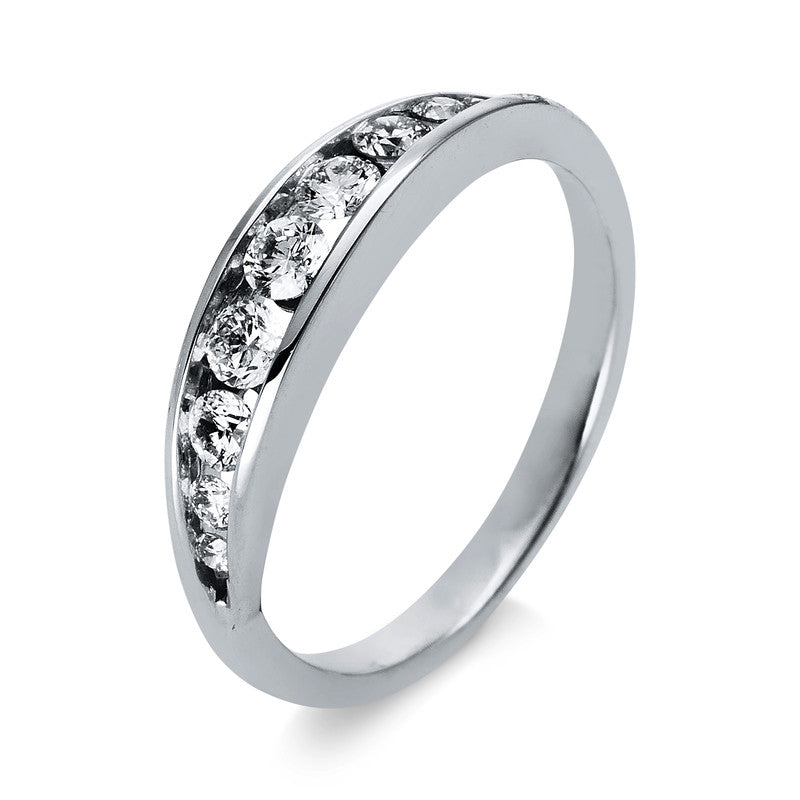 Ring 18 kt WG, 9 Brill. 0,45 ct, TW-si