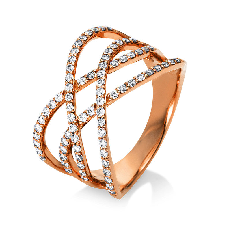 Ring 18 kt RG, 76 Brill. 0,55 ct, TW-si