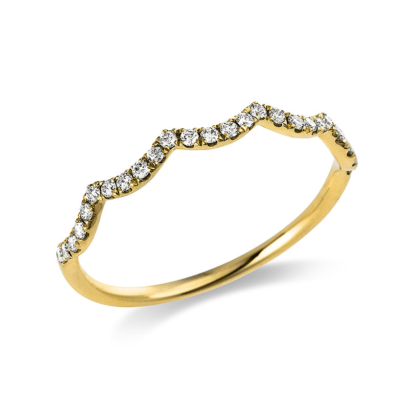 Ring 18 kt GG. 26 Brillanten 0.17 ct. W-pi. B:2.2 mm. S:1.3 mm. Weite:54