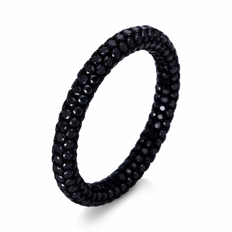 Ring 18 kt WG, schwarz rhodiniert, 336 Brill. 2,21 ct, schwarz