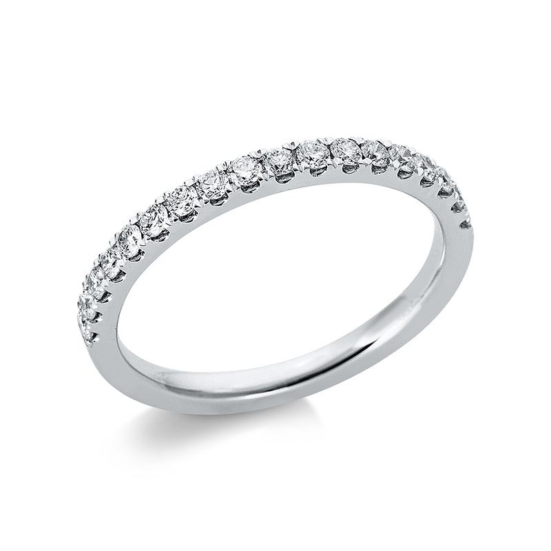 Ring 18 kt WG, 18 Brill. 0,34 ct, TW-si