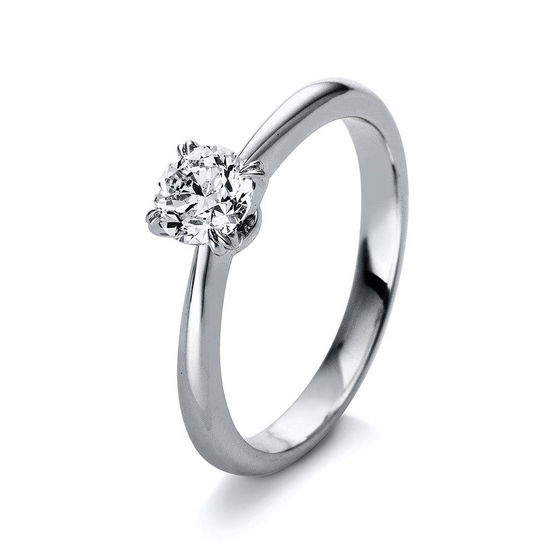 Ring 4er-Krappe 18 kt WG+P950. 21088030. 1 Brill. 0.50 ct. F-vsi. Weite:55