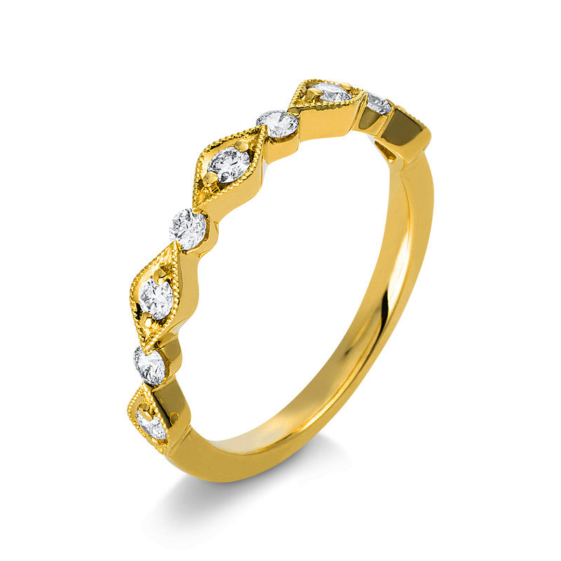 Ring 18 kt GG, 9 Brill. 0,30 ct, TW-si
