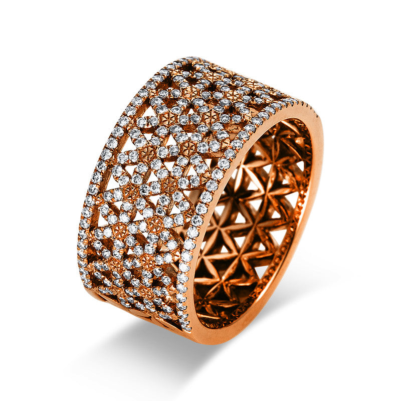 Ring 18 kt RG, 228 Brill. 0,70 ct, TW-si