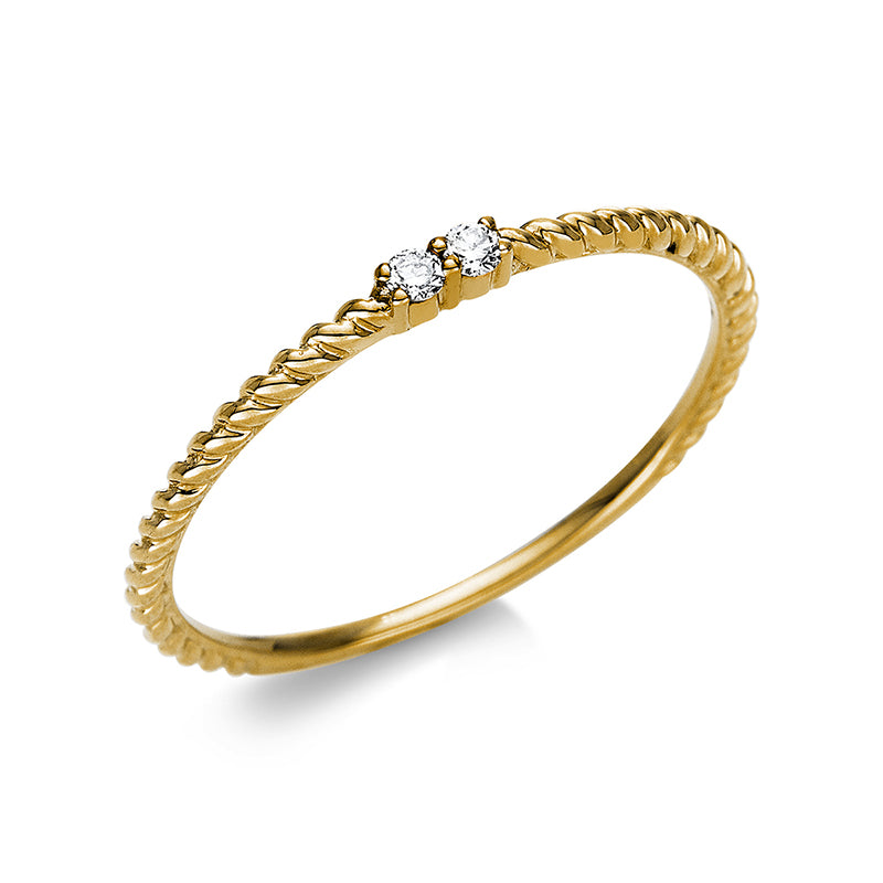 Ring 18 kt GG, 2 Brill. 0,04 ct, TW-si