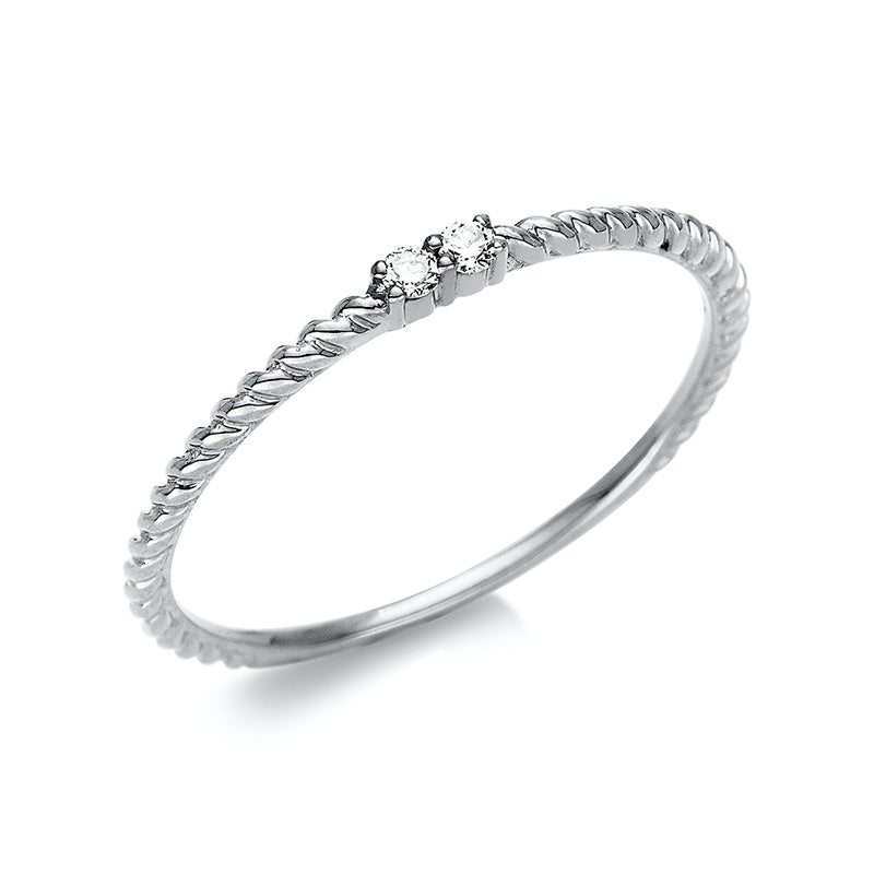 Ring 18 kt WG, 2 Brill. 0,04 ct, TW-si