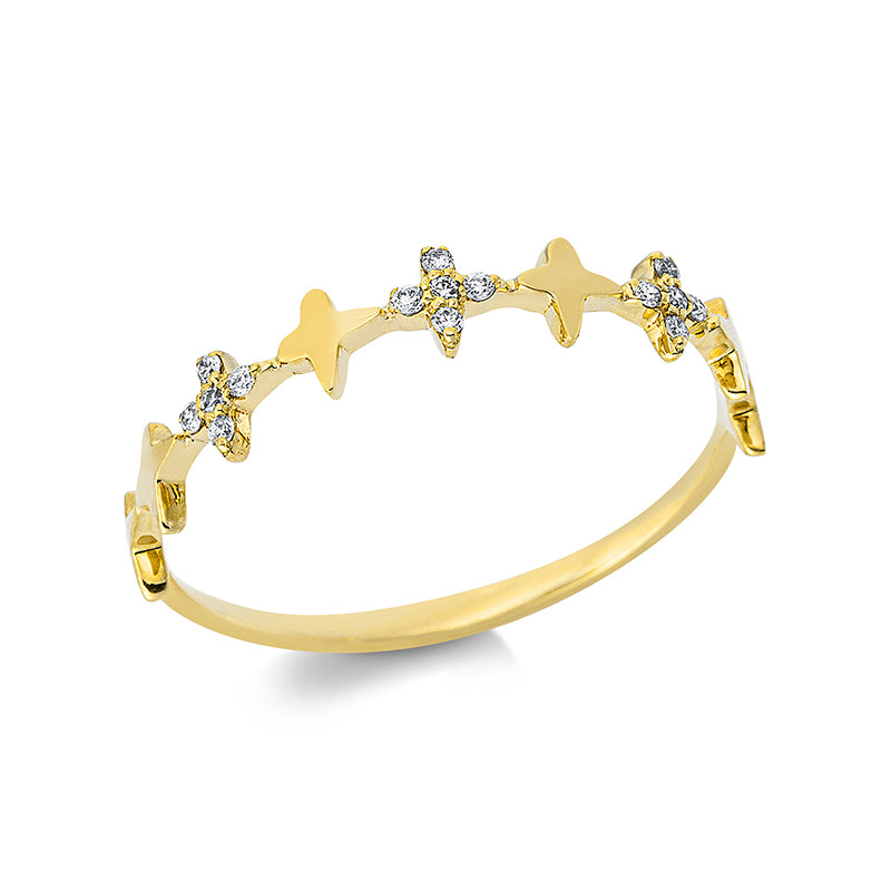 Ring 18 kt GG, 15 Brill. 0,07 ct, TW-si