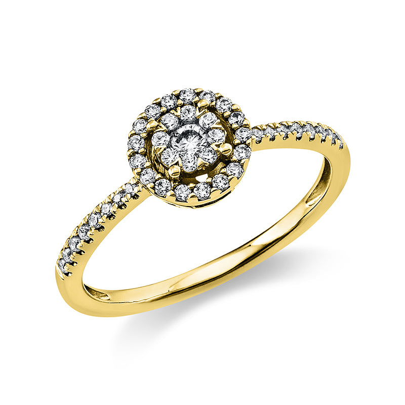 Ring 14 kt GG, 42 Brill. 0,26 ct, TW-si