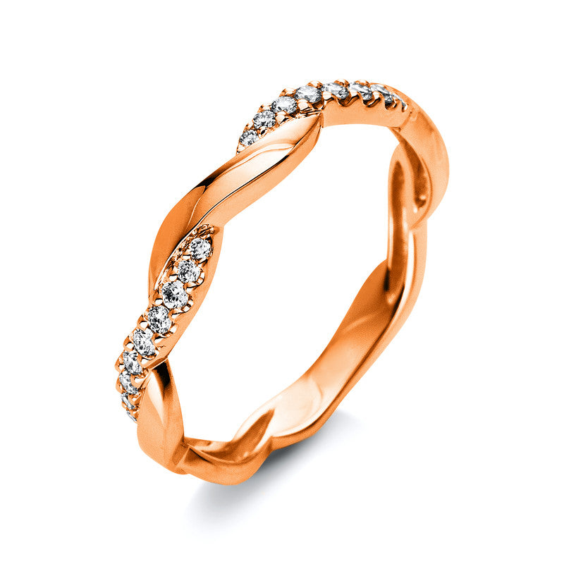 Ring 18 kt RG, 18 Brill. 0,14 ct, W-si