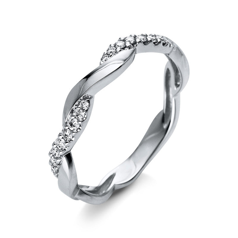 Ring 14 kt WG, 18 Brill. 0,14 ct, W-si